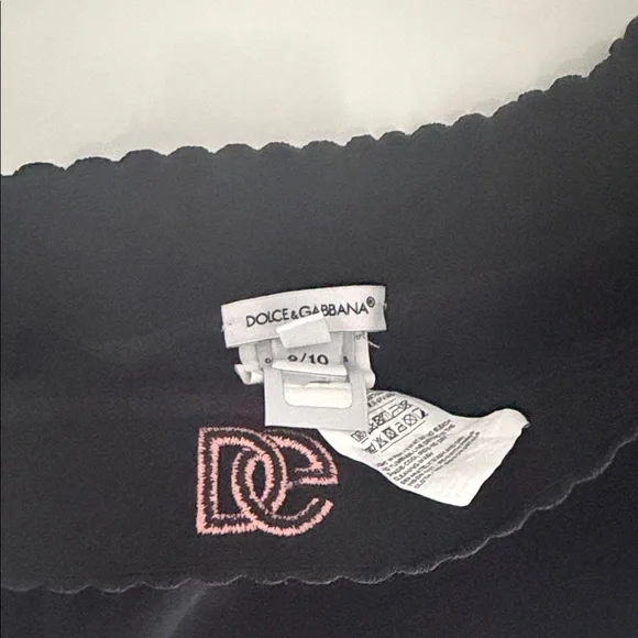 Dolce & Gabbana Black Circle Skirt with Pink Logo - Picture 2 of 2